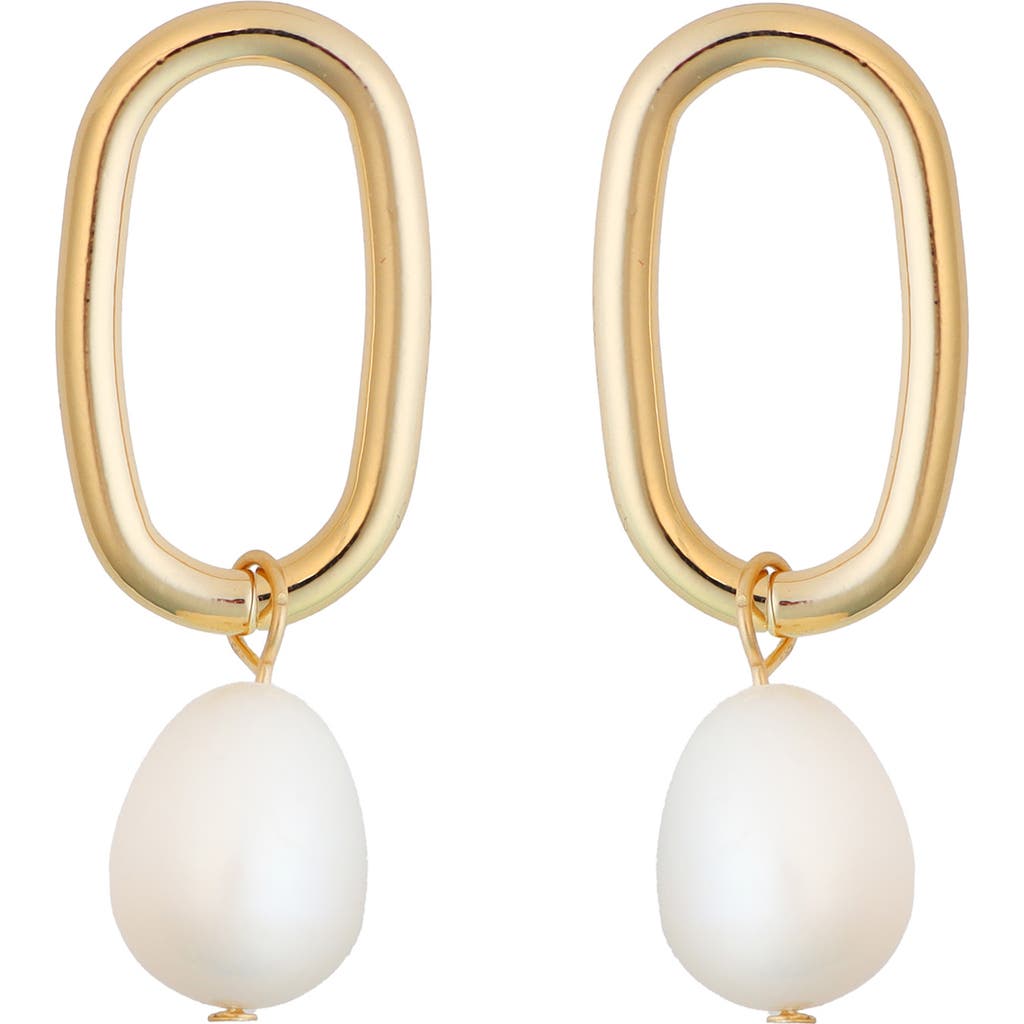 Panacea Cultured Pearl Oval Drop Earrings