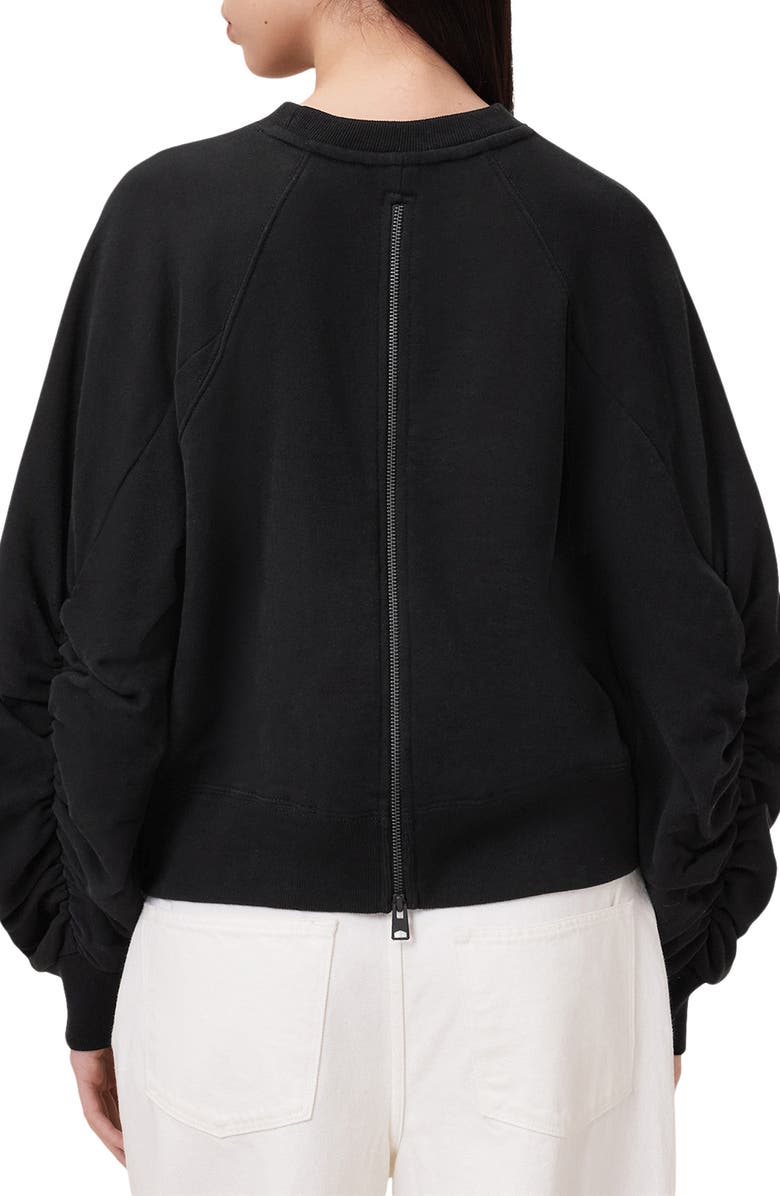 AllSaints Metallo Dana Back Zip Graphic Sweatshirt, Alternate, color, 