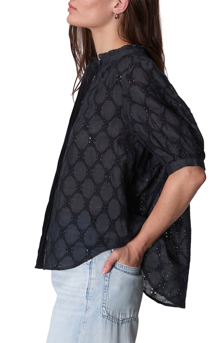 rag & bone Jordan Eyelet Ramie Button-Up Top, Alternate, color,