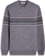 Bugatchi Chest Stripe Merino Wool Sweater