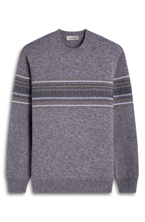 Bugatchi Chest Stripe Merino Wool Sweater In Brown