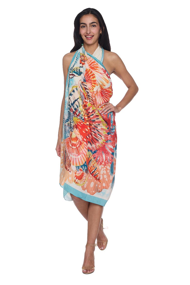 Pareo Convertible Midi Cover-Up Dress, Alternate, color, ORANGE