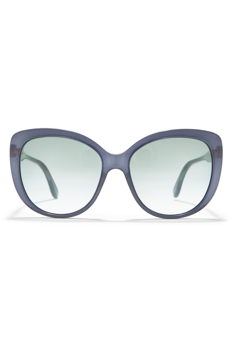 Gucci 57mm Gradient Cat Eye Sunglasses, Main, color, Blue Green