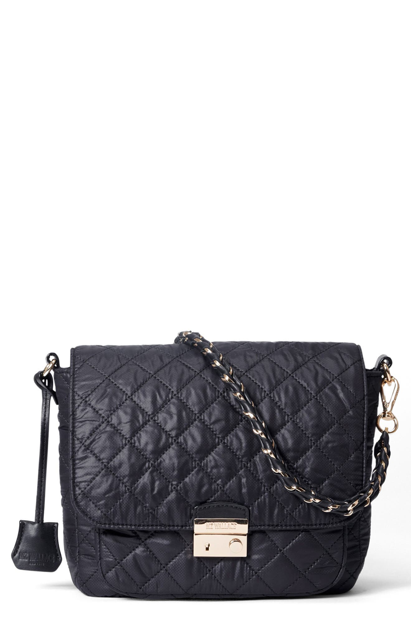 Medium Crosby Lock Crossbody, Main, color, BLACK