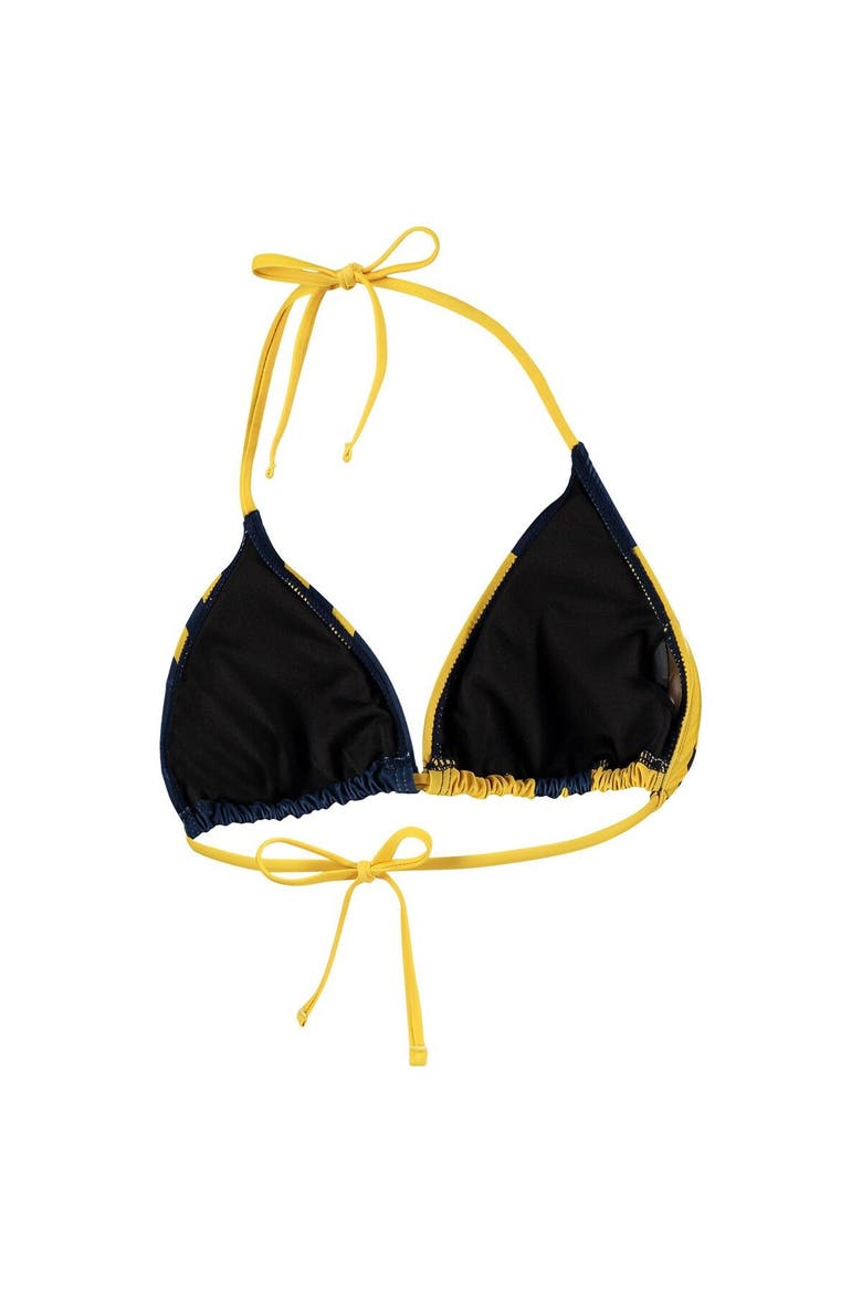 Women's FOCO Navy Michigan Wolverines Wordmark Bikini Top, Alternate, color, Navy