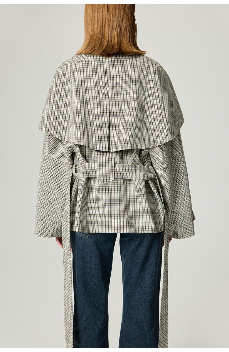 Nocturne Belted Glen Check Cape Trench, Alternate, color, Multi-Colored
