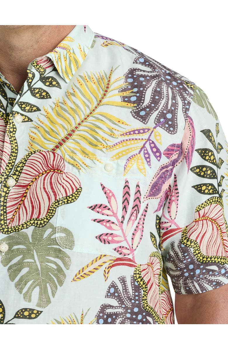 Tommy Bahama Big & Tall Sand Linen Retro Vines Sport Shirt, Alternate, color, 