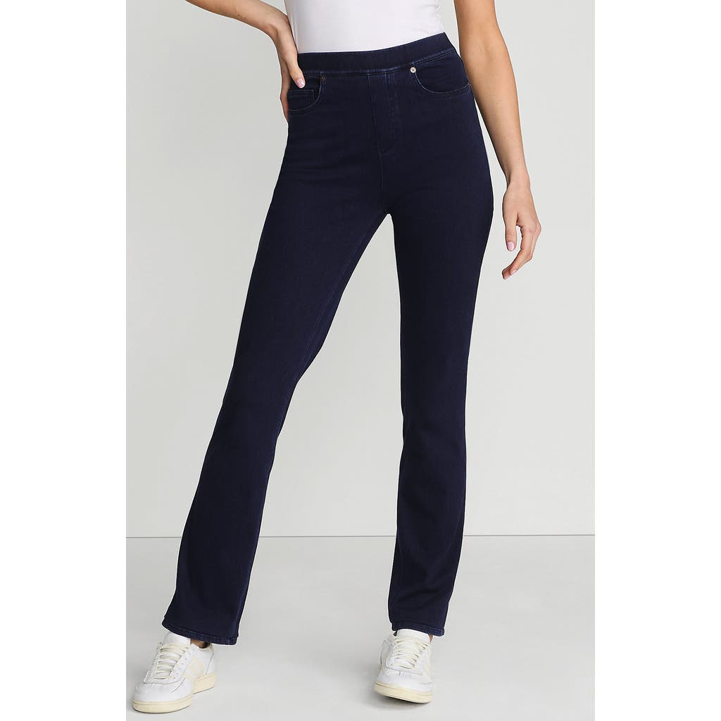 Lands' End Starfish High Rise Knit Denim Straight Jeans In Blue