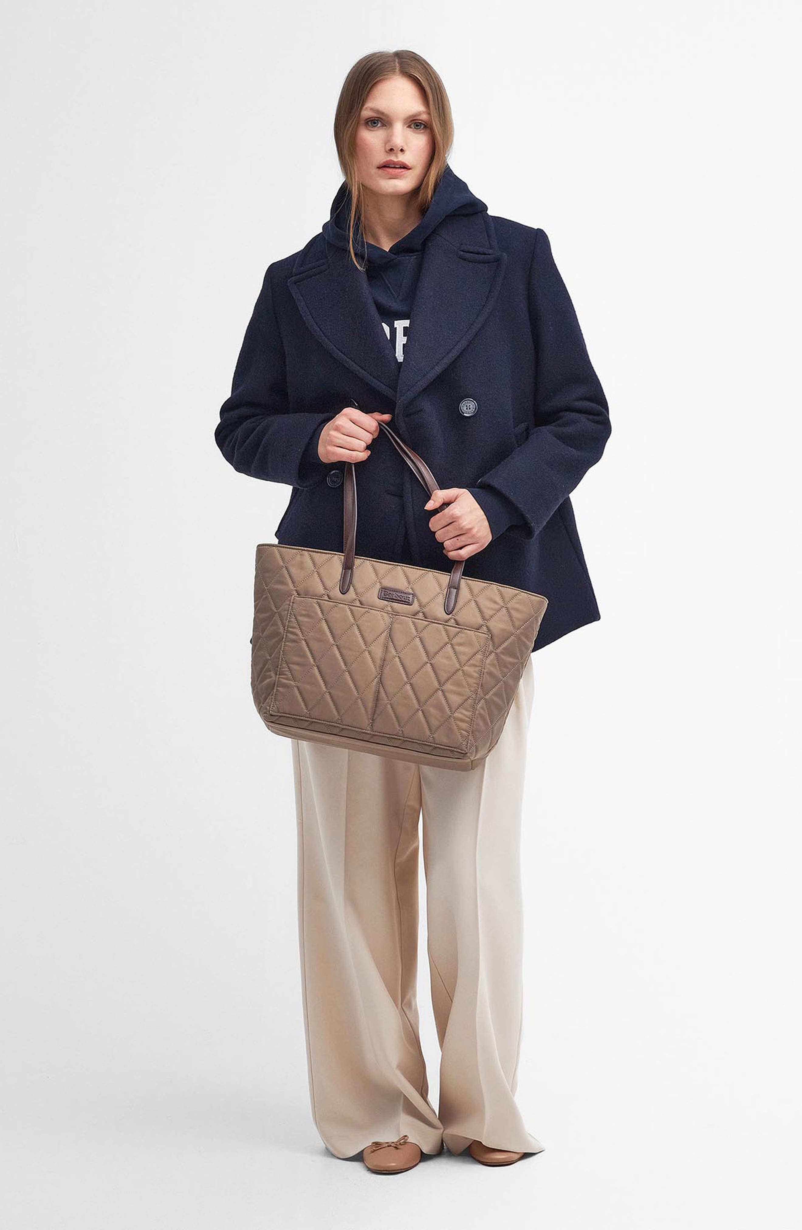 Barbour Diamond Quilted Nylon Tote Bag, Alternate, color, 