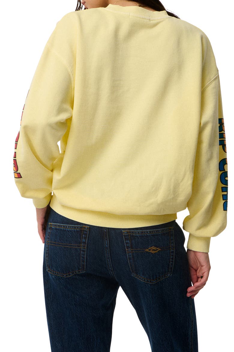 Heritage Graphic Oversized Sweatshirt, Alternate, color, SOFT YELLOW