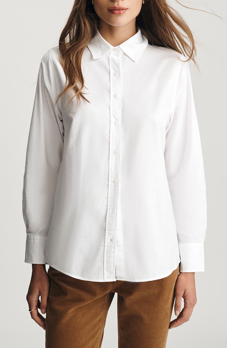 Mavi Jeans Slim Fit Cotton Button-Up Shirt, Main, color, Antique White