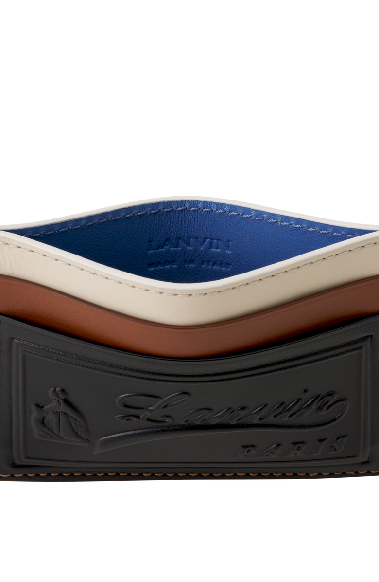 Lanvin Tricolor Leather Card Holder, Alternate, color, Black/Multicolour