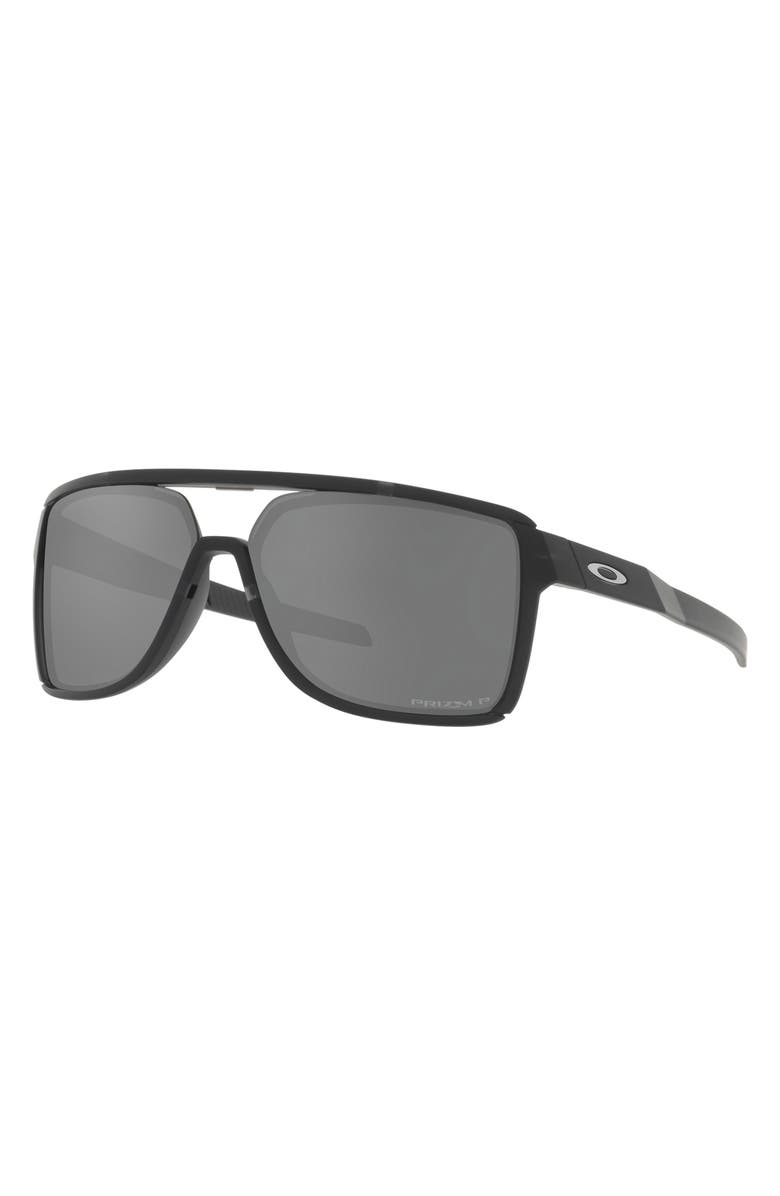 Oakley Castel 63mm Prizm<sup>™</sup> Polarized Oversize Rectangular Sunglasses, Alternate, color,