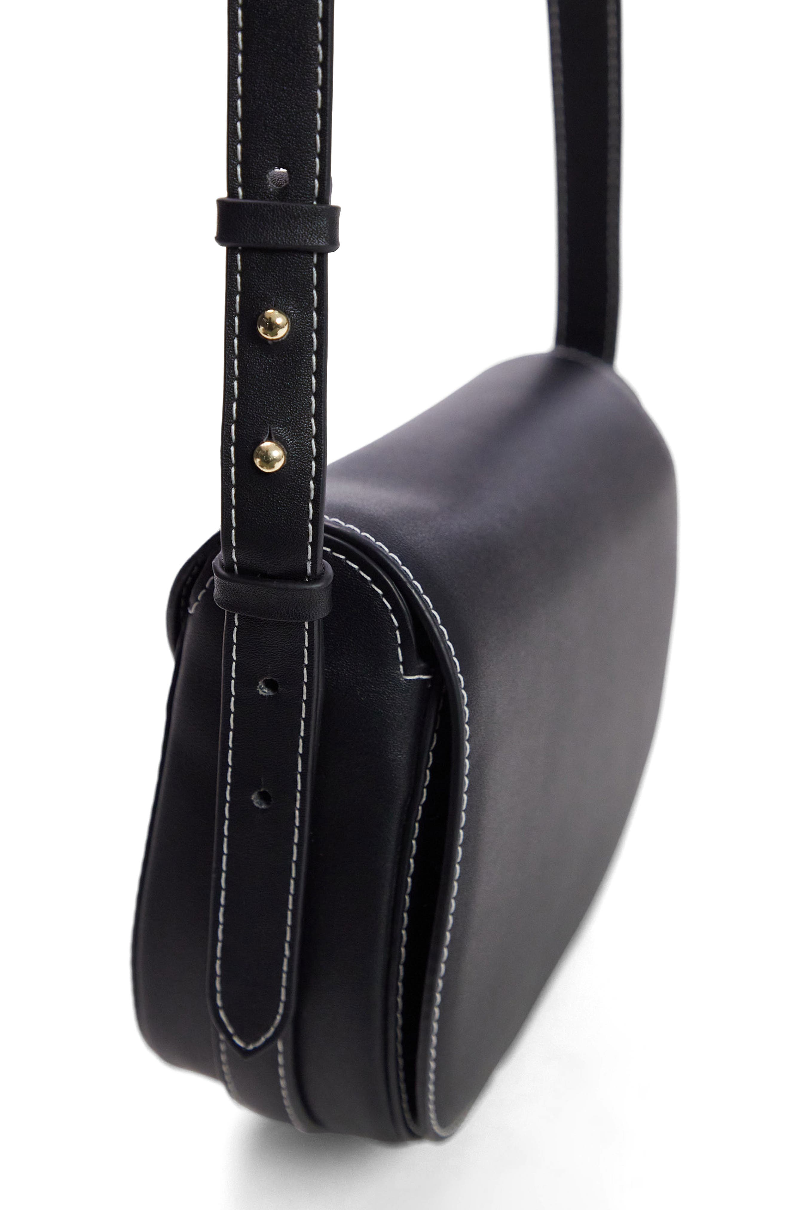 Faux Leather Crossbody Bag, Alternate, color, BLACK