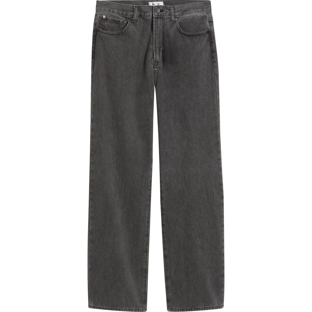 Shop Santo Studio Medici Wide Leg Jeans In Black Stone Washed