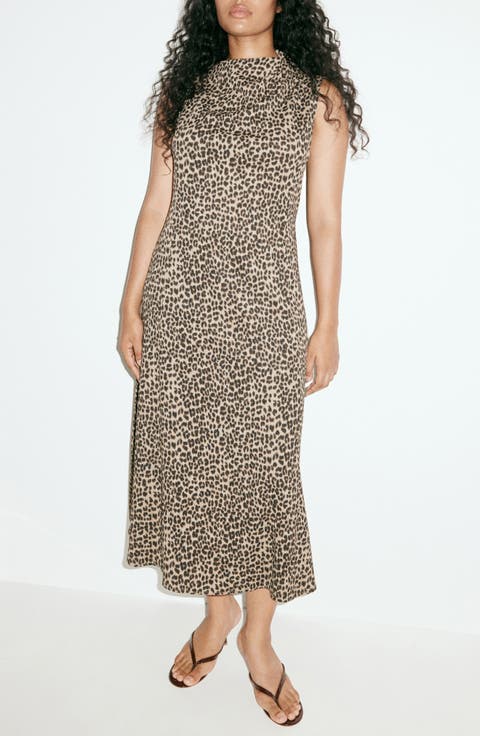 Pam Asymmetric Neck Midi Dress