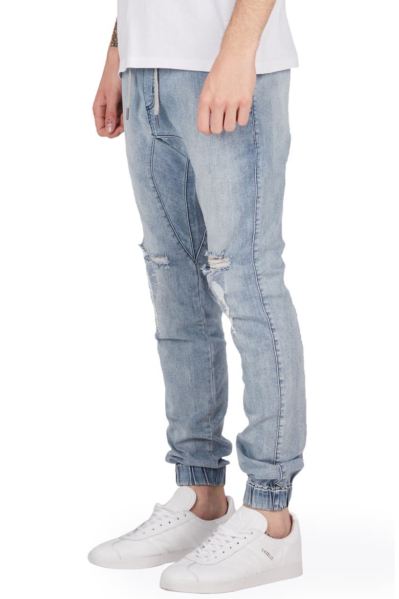 Sureshot Skinny Fit Jogger Pants, Alternate, color, MID BLUE RIP