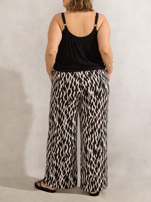 Live Unlimited Drawstring Waist Wide Leg Pants In Multi