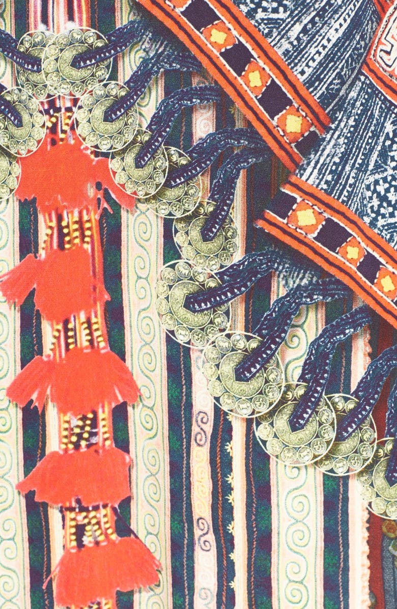 Camilla Crystal Embellished Print Silk Crepe Maxi Dress, Alternate, color,