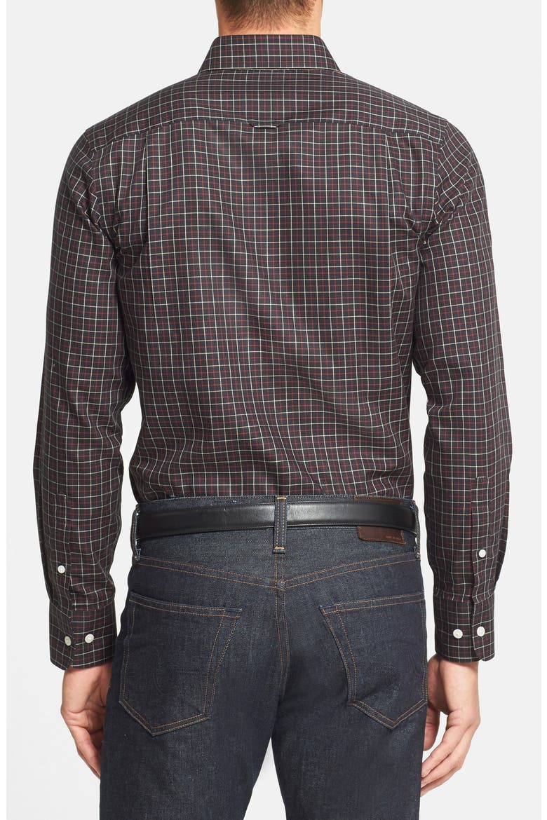Smartcare™ Regular Fit Plaid Sport Shirt, Alternate, color, BLACK RED TATTERSALL