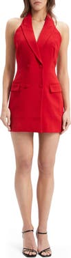 Bardot Freya Sleeveless Blazer Halter Minidress