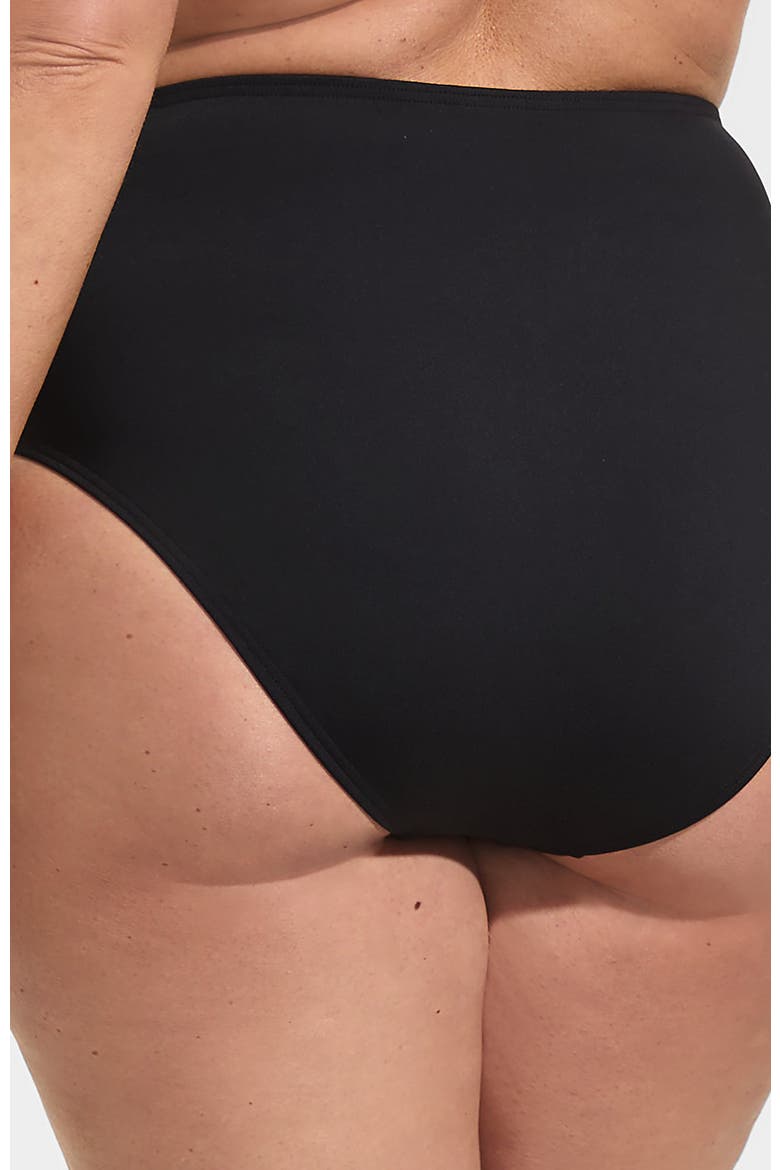 Cheeky High Waisted Bikini Bottoms, Alternate, color, Black