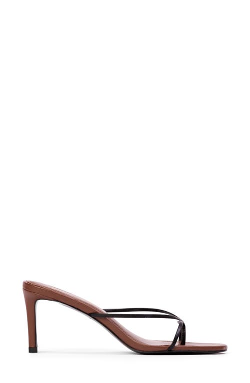 Shop Black Suede Studio Jade Slide Sandal In Chestnut Leather