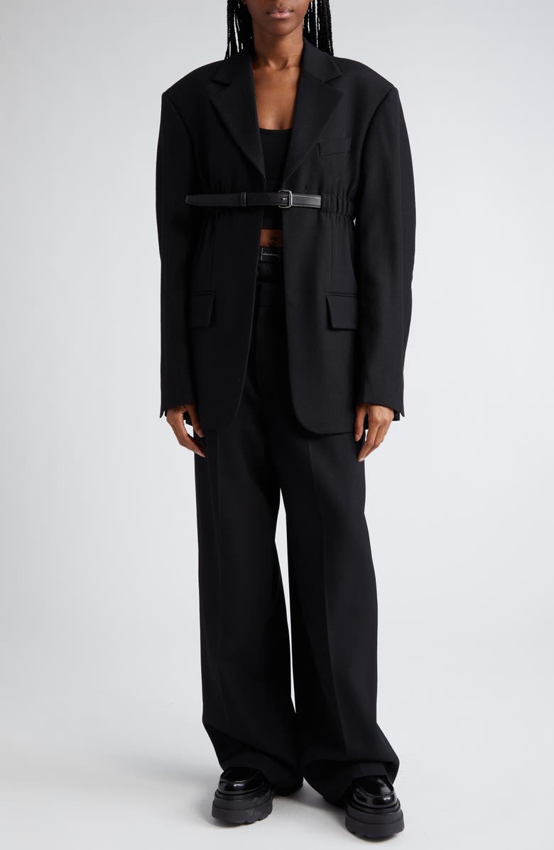 Alexander Wang Boxer Waistband Low Rise Wool Trousers, Alternate, color, 