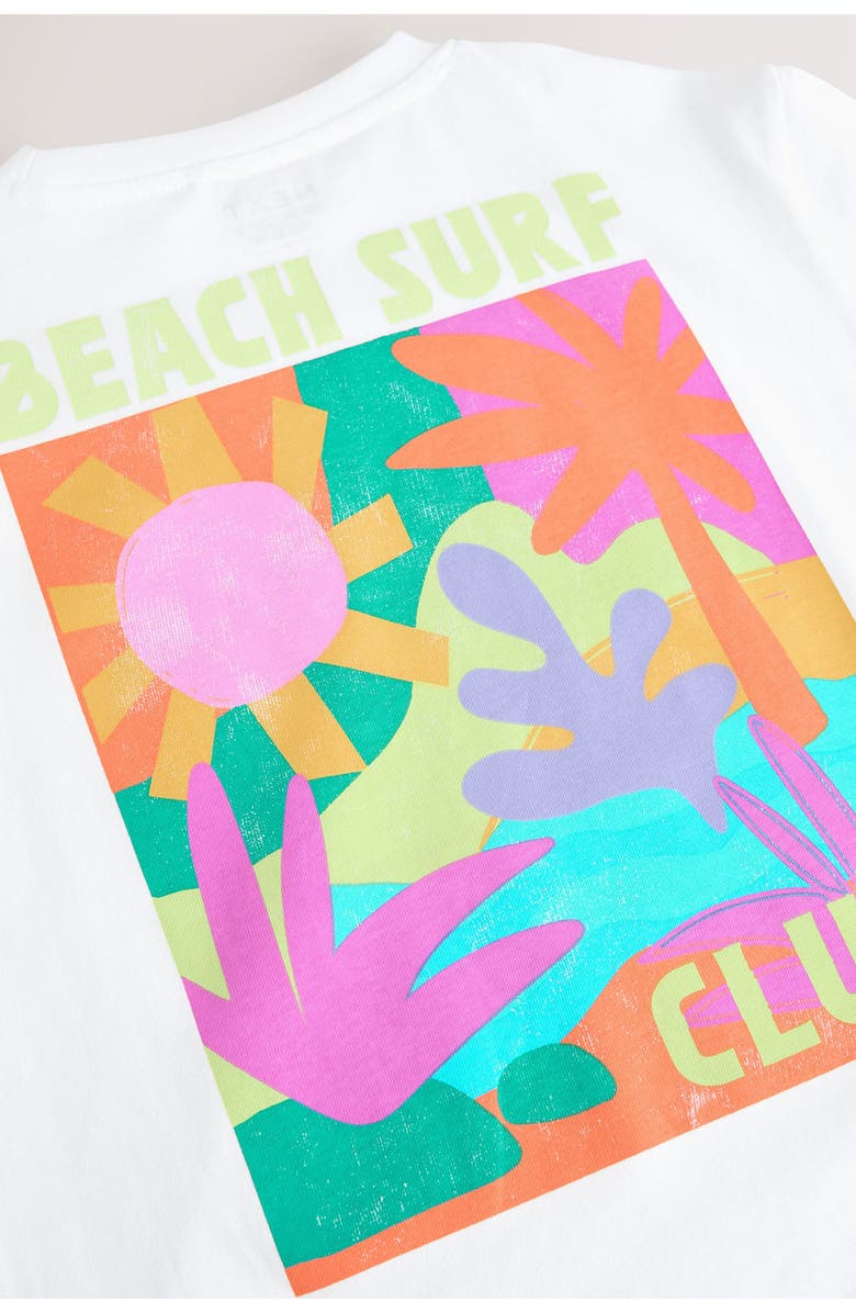 NEXT Kids' Summer Days Graphic T-Shirt & Bike Shorts Set, Alternate, color, Blue