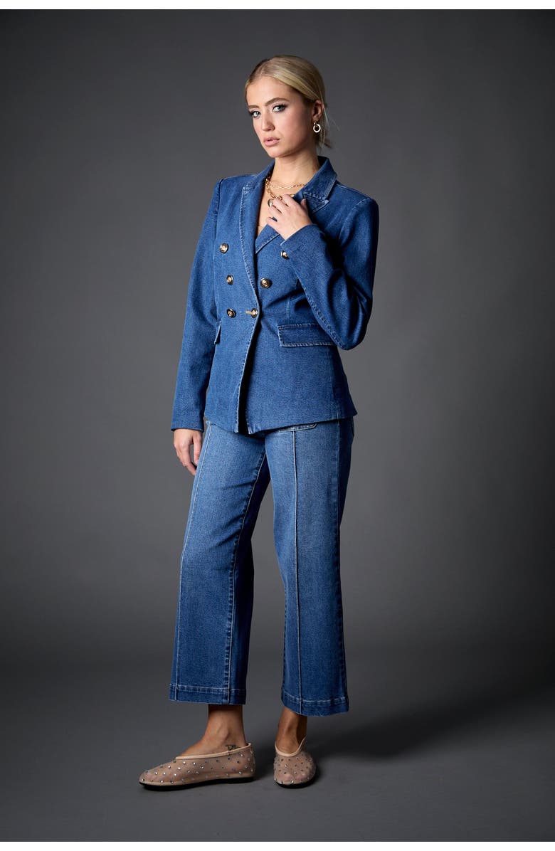 BLUE REVIVAL Patch Pocket Mid Rise Recycled Wide Leg Crop Jean, Alternate, color, 