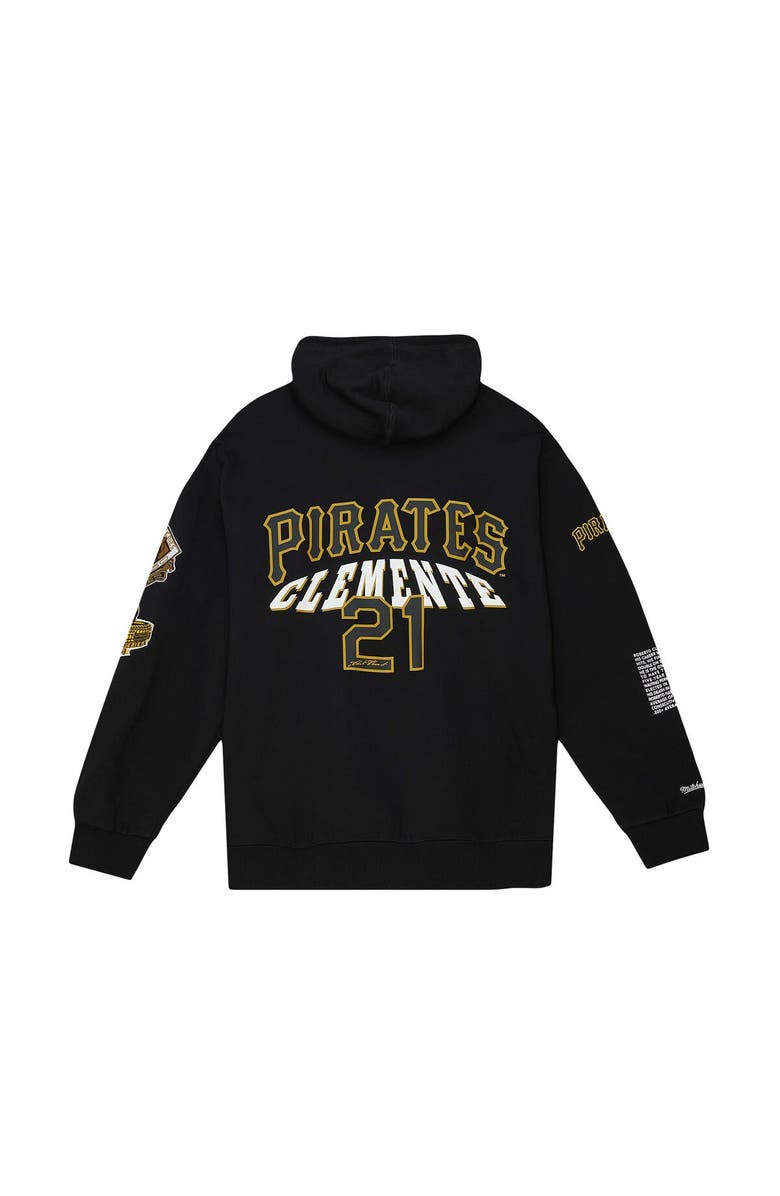 Mitchell & Ness Men's Mitchell & Ness Roberto Clemente Black Pittsburgh Pirates Legends Collection Fleece Pullover Hoodie, Alternate, color,