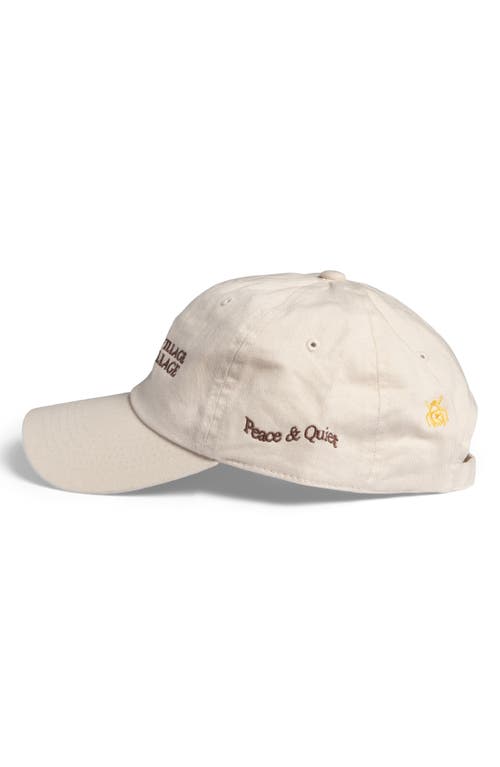 Museum Of Peace And Quiet Museum Of Peace & Quiet X Disney 'the Lion King' Peaceful Village Embroidered Baseball Cap In Bone