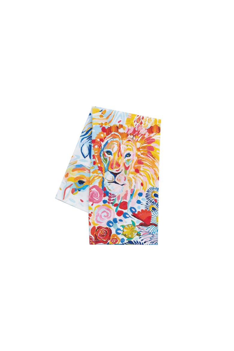 Animal Kingdom Printed Kitchen Towel, Alternate, color, Yellow