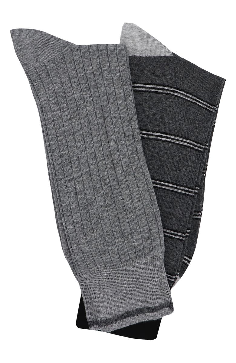 Lorenzo Uomo 2-Pack Assorted Stripe Dress Socks, Main, color, 