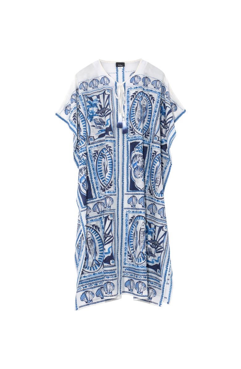 Echo Montauk Tile Caftan, Main, color, Ultramarine