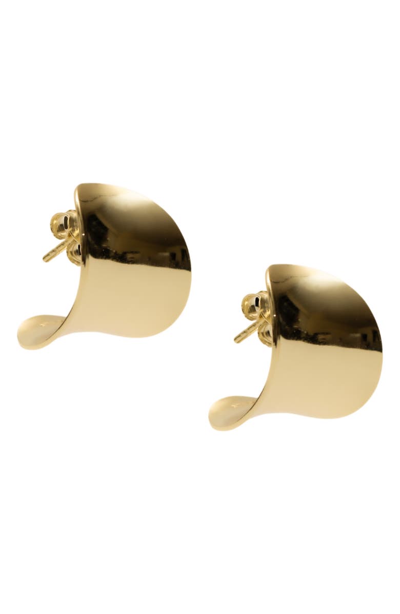 Argento Vivo Sterling Silver Wide Sculptural Hoop Earrings, Main, color, Gold