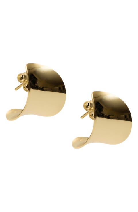 Wide Sculptural Hoop Earrings