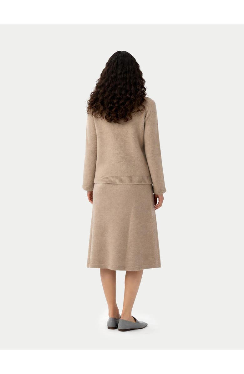 Gobi Cashmere A-Line Cashmere Knitted Skirt, Alternate, color, Warm Grey
