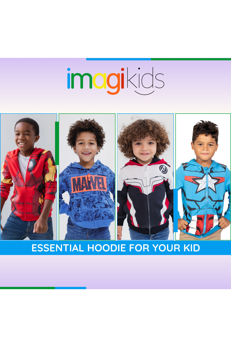 Avengers Fleece Zip-Up Hoodie, Alternate, color, Marvel Navy Blue