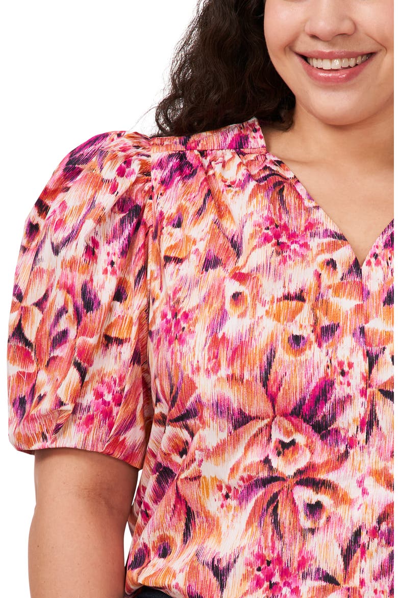 Puff Sleeve Cotton Top, Alternate, color, NEW IVORY FLORAL