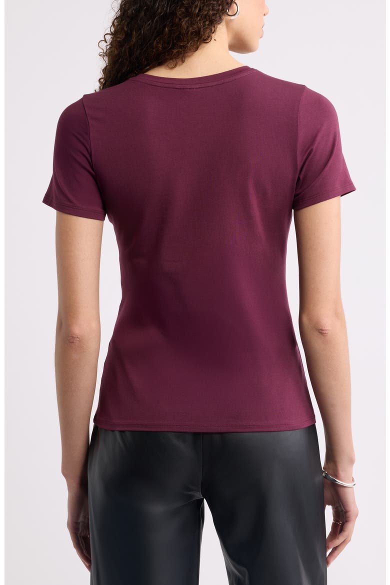 Pima Cotton Blend Crewneck T-Shirt, Alternate, color, BURGUNDY FIG