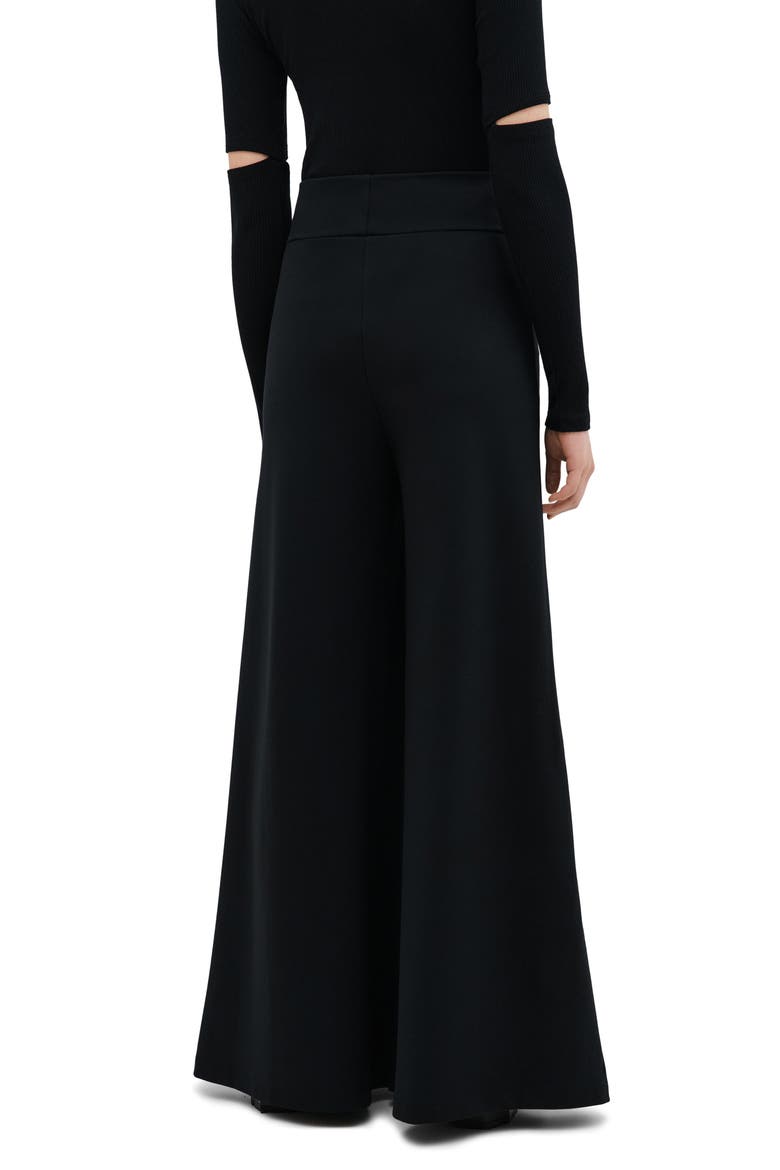 Georgia High Waist Wide Leg Ponte Knit Pants, Alternate, color, BLACK