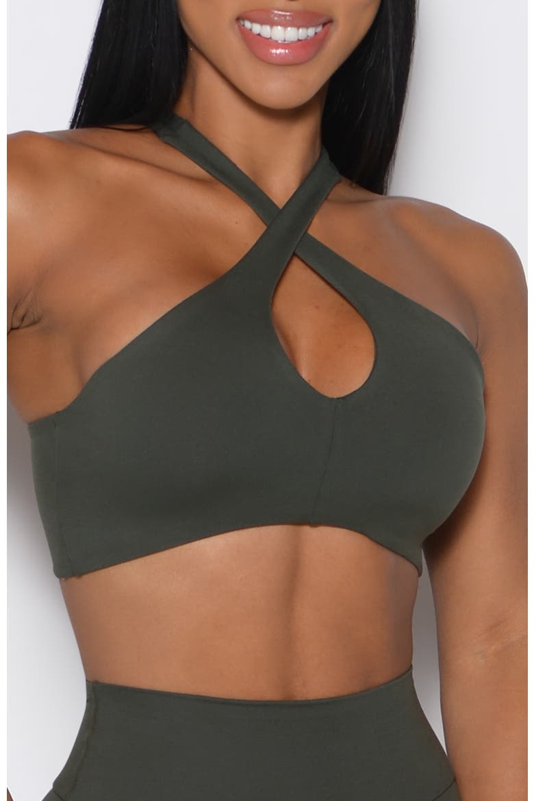 Cross Over Halter Bra, Alternate, color, Deep Ivy