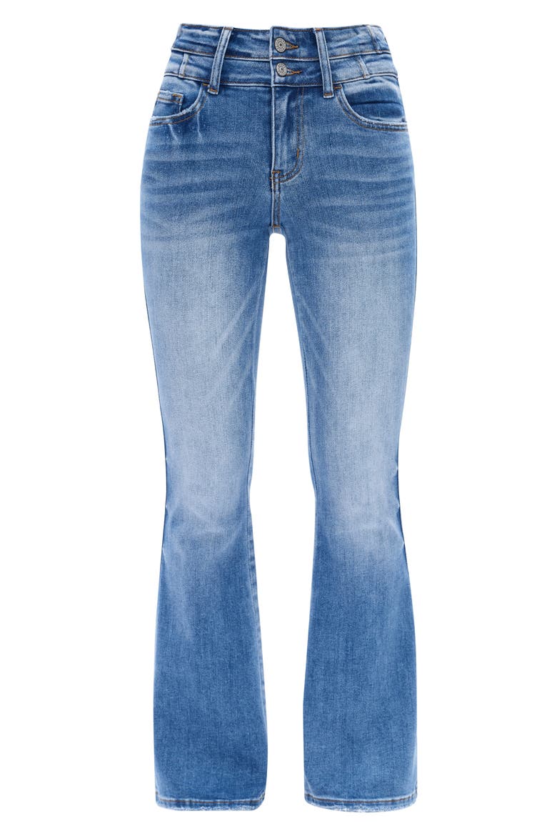 High Waist Flare Jeans, Alternate, color, MEDIUM BLUE