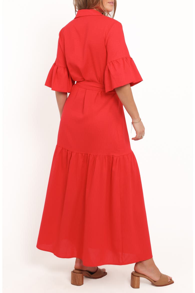 Kirrily Tie Waist Shirtdress, Alternate, color, RED