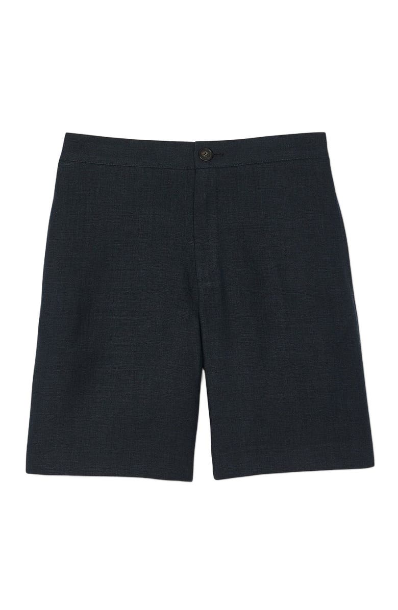 SANDRO Linen shorts, Alternate, color, Navy Blue