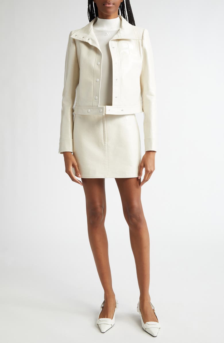 Courrèges Re-Edition Vinyl Jacket, Alternate, color, Off White