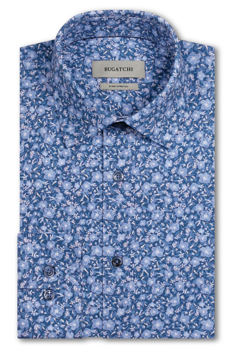 James OoohCotton® Floral Print Button-Up Shirt, Alternate, color, COBALT