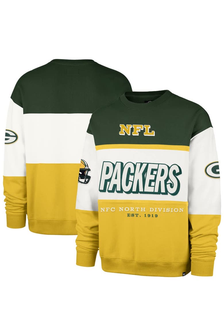 Men's '47 Green/Gold Green Bay Packers Breeze Maximalist Sweatshirt, Main, color, Green