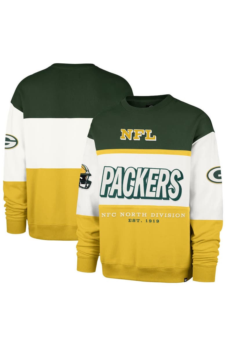 '47 Men's '47 Green/Gold Green Bay Packers Breeze Maximalist Sweatshirt, Main, color, Green